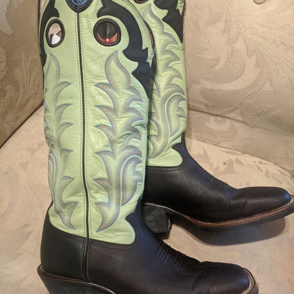 Tony Lama Mens 3R 16" Auburn Baron Calf Top Boots - Picture 5 of 6